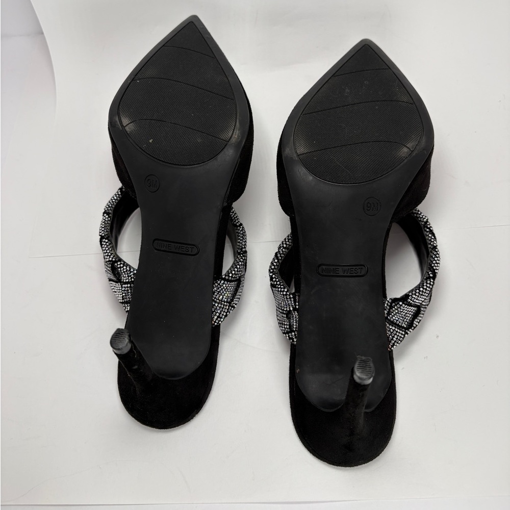 Nine West Women's Greet Slip On Comfort Dress Heels Black/Bling Size:9 Formal - Picture 8 of 8
